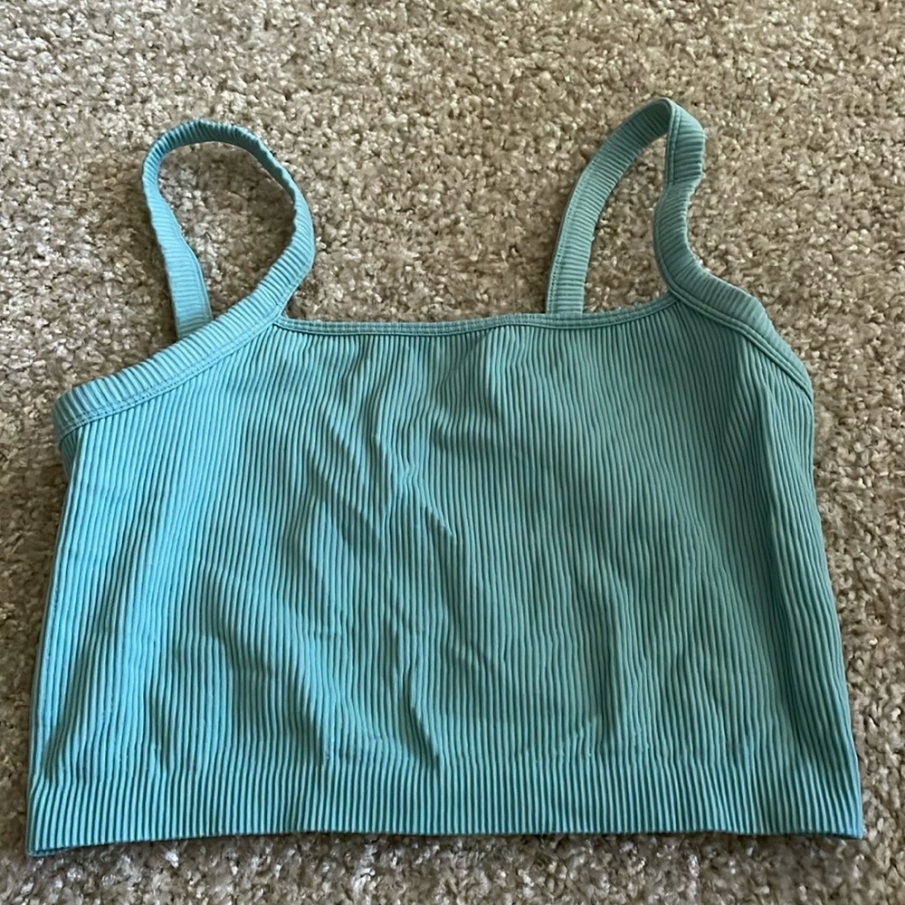 Colsie Teal Crop Trop